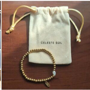Celeste Sol Billie Pearl Beaded Stretch Bracelet